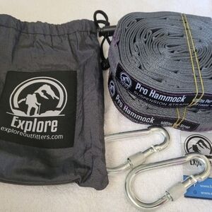 Explore Outfitters Heavy Duty Pro Hammock XL Tree Straps grey/purple set of 2